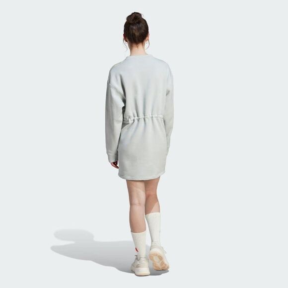 Adidas Floral Graphic 2 Stripes Fleece Dress NWT Small Medium - Picture 3 of 8